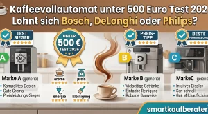 ☕ Kaffeevollautomat unter 500 Euro Test 2026: Lohnt sich Bosch, DeLonghi oder Philips?