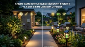 Smarte Gartenbeleuchtung: Niedervolt-Systeme vs. Solar-Smart-Lights im Vergleich