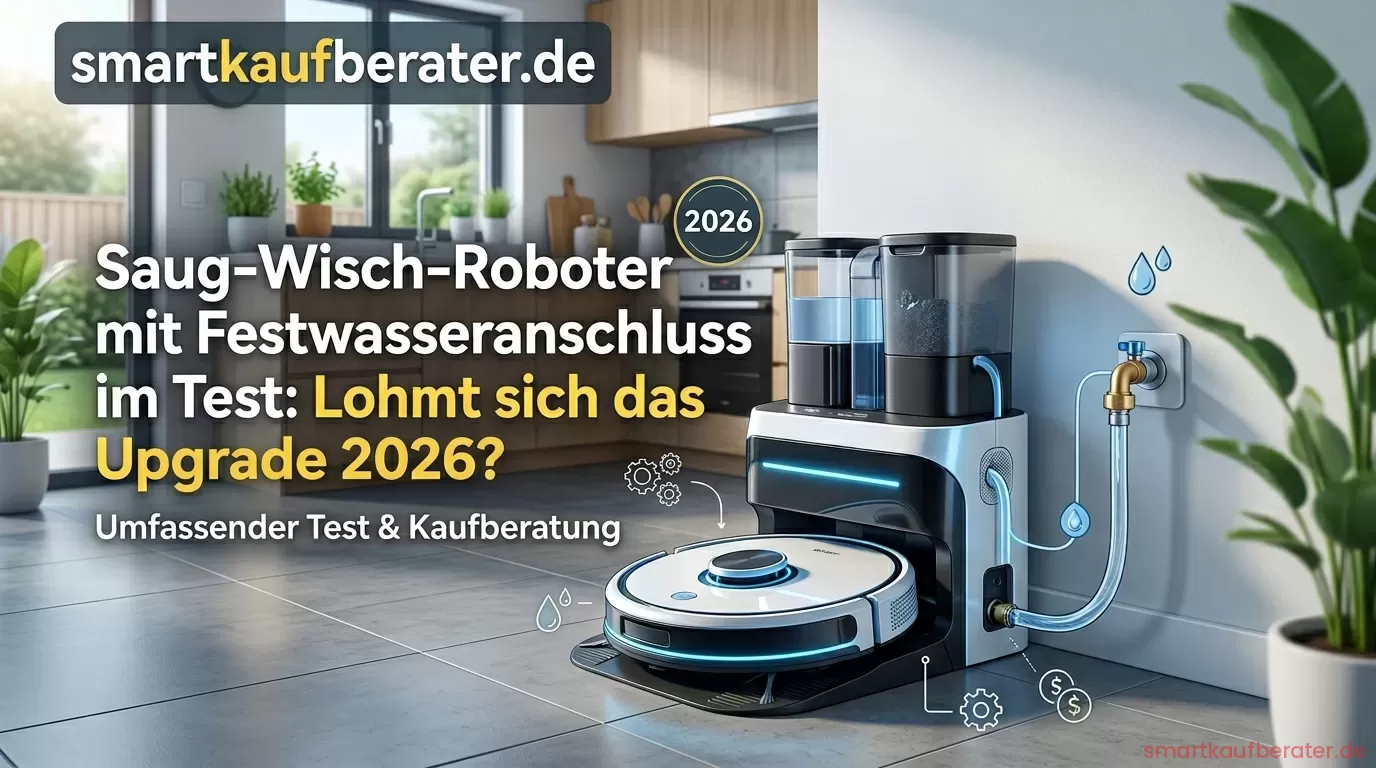 Saug-Wisch-Roboter Multifunktionsstation mit Festwasseranschluss im Test 2026