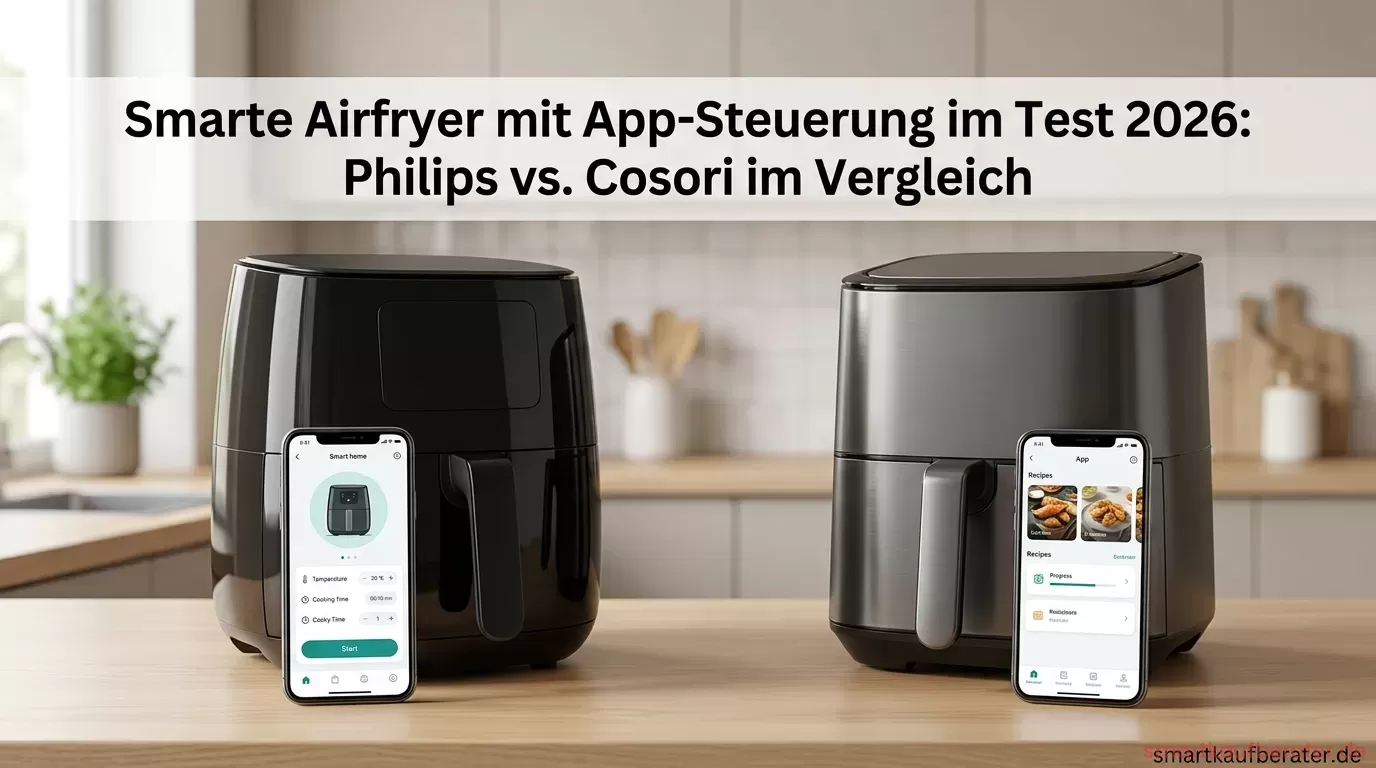 Smarte Airfryer mit App-Steuerung im Test 2026: Philips vs. Cosori im Vergleich 4 Smarte Kuechengeraete Heissluftfritteuse Rezepte App Vergleich