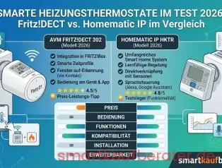 Smarte Heizungsthermostate im Test 2026: Fritz!DECT vs. Homematic IP im Vergleich Smarte Heizungsthermostate im Test 2026: Fritz!DECT vs. Homematic IP im Vergleich