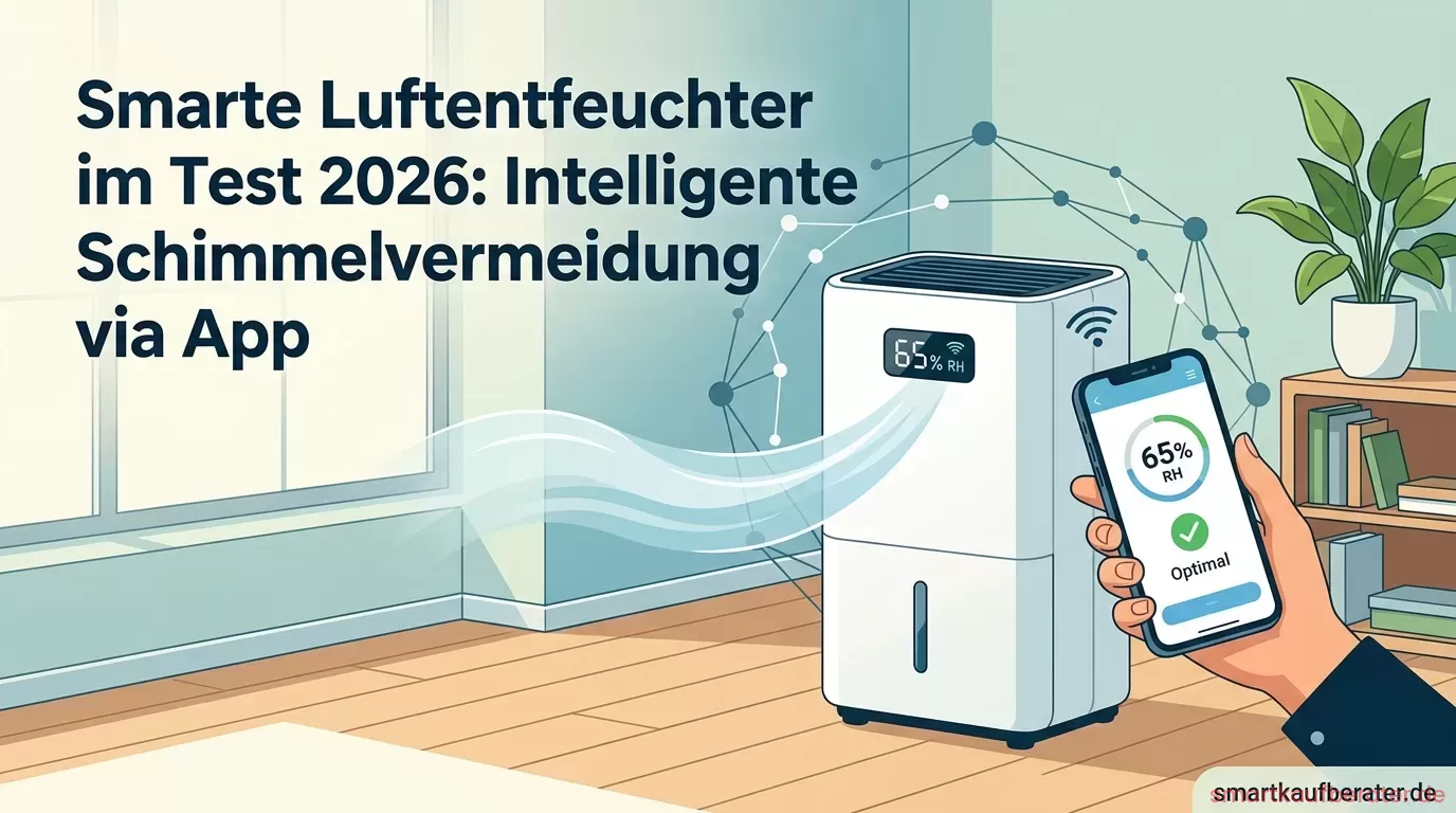 Smarte Luftentfeuchter im Test 2026: Intelligente Schimmelvermeidung via App 2 Smarter Luftentfeuchter mit App Steuerung im Wohnzimmer Test
