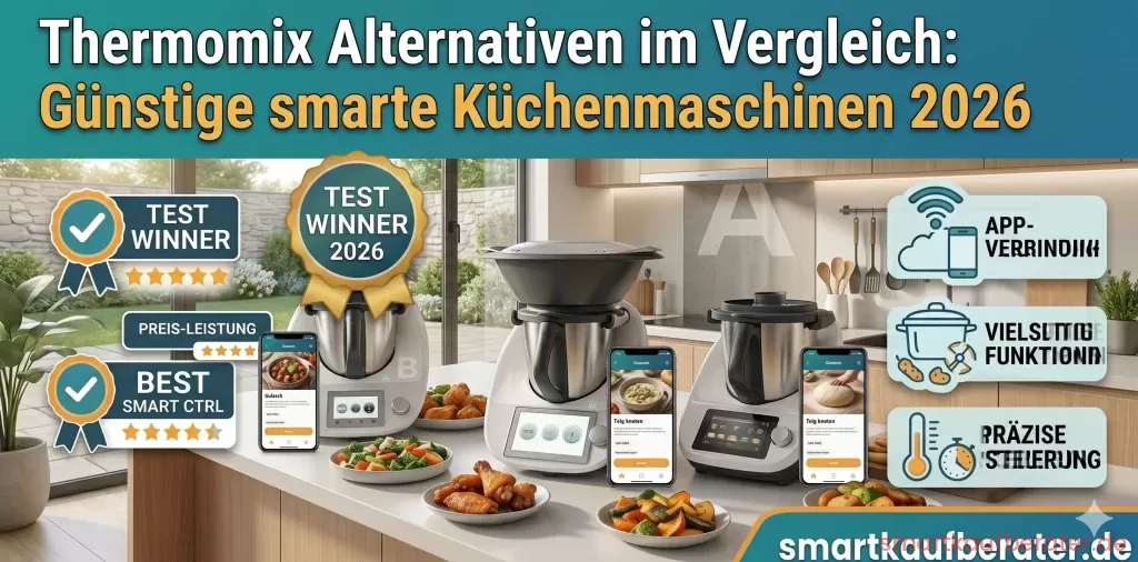 Thermomix Alternativen im Vergleich: Smarte Küchenmaschinen 2026 1 Thermomix Alternativen im Vergleich 2026 Günstige Küchenmaschinen mit Kochfunktion Lidl Bosch Kenwood