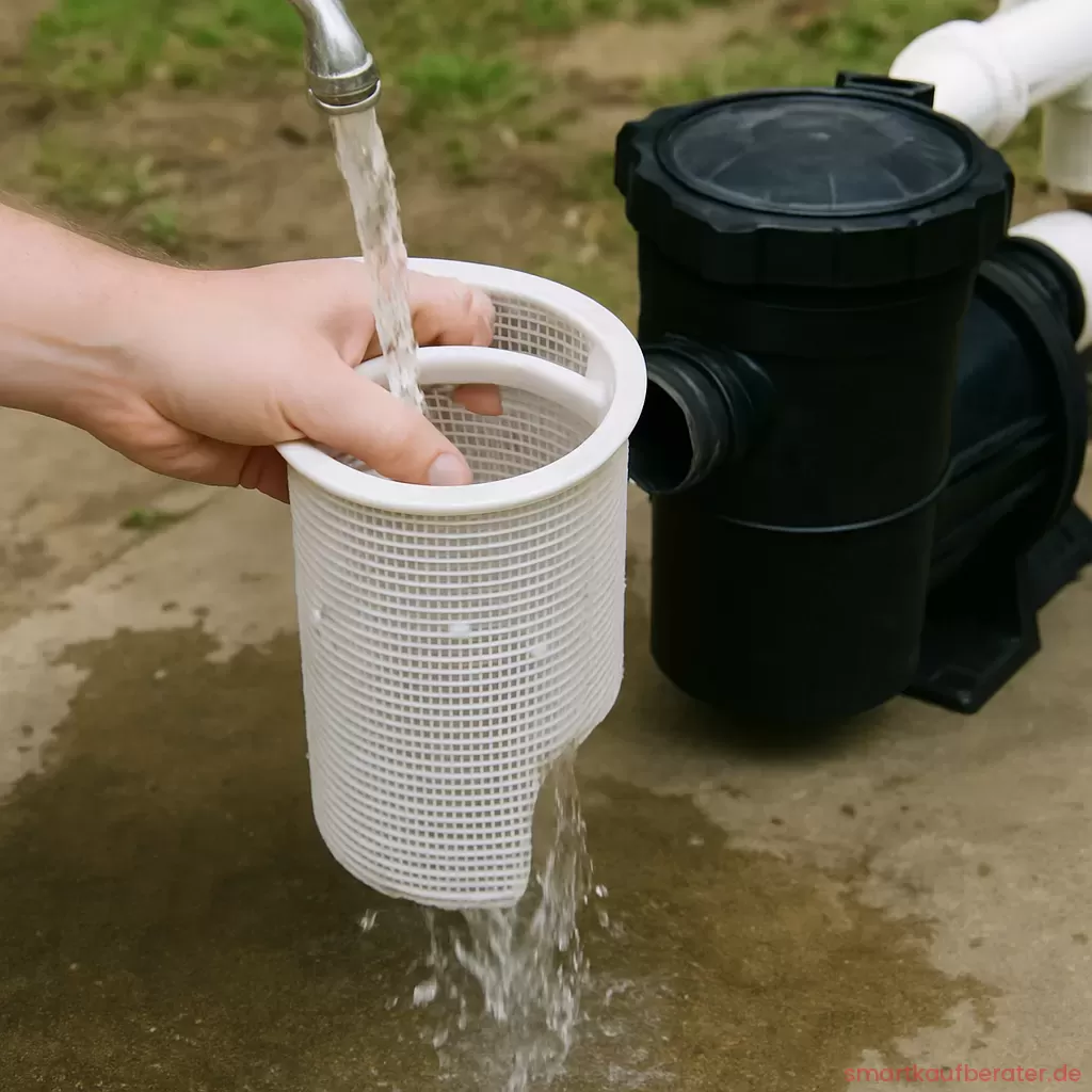 Pflege und Wartung von Poolreinigungszubehör Sauberes klares Poolwasser nach einer erfolgreichen Bodenreinigung