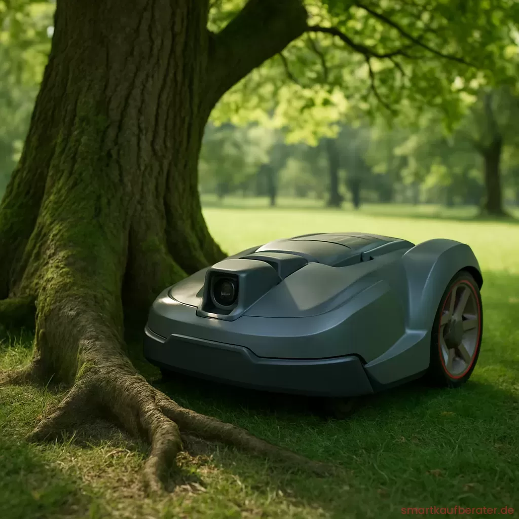 Kamerafusion und RTK-GPS Technik unter dichten Bäumen im Garten