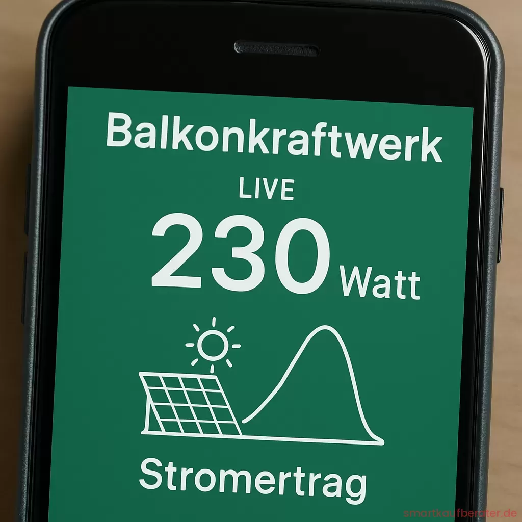 Smartphone App zeigt aktuelle Solarstrom Erzeugung live in Watt an