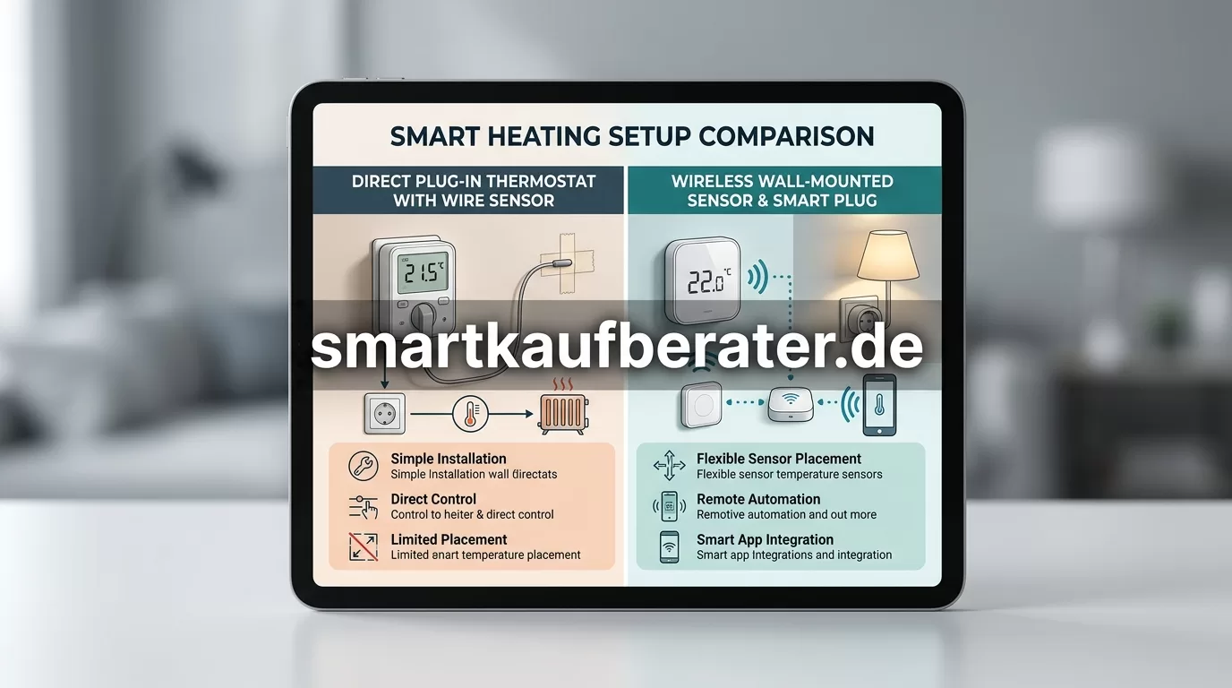 Smarte Steckdose mit Thermostat für Infrarotheizung: Test 3 Digital comparison thermosta2608012214