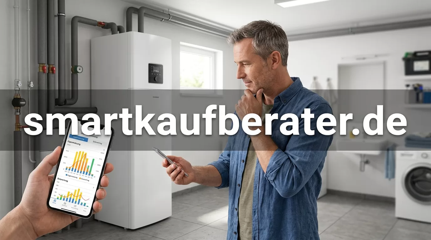Wärmepumpe mit PV & Balkonkraftwerk verbinden: SG-Ready Guide 5 Homeowner looking at heat pump 202608012224