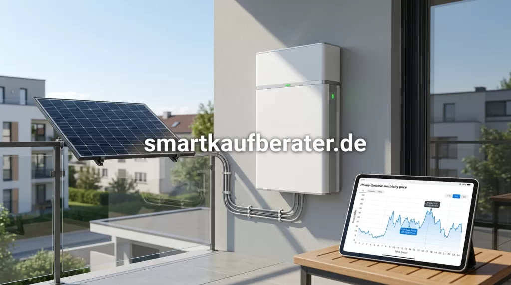 Balkonkraftwerk dynamische Stromtarife 2026: Tibber & Akku Test 1 Smart home battery connected 2608011739