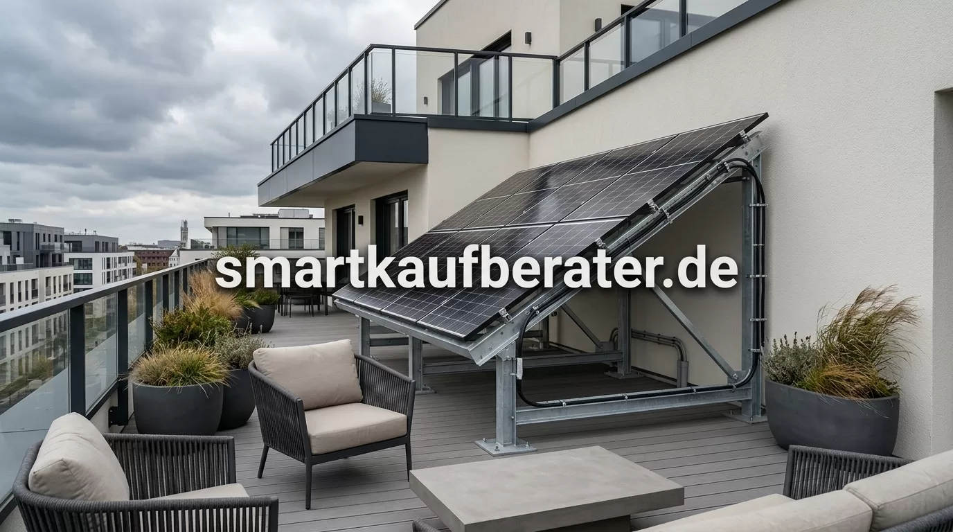 Balkonkraftwerk Befestigung Flachdach Balkon 2026: Die besten Systeme 5 Balkonkraftwerk Montageset Windlast Sicherheit TÜV Prüfung