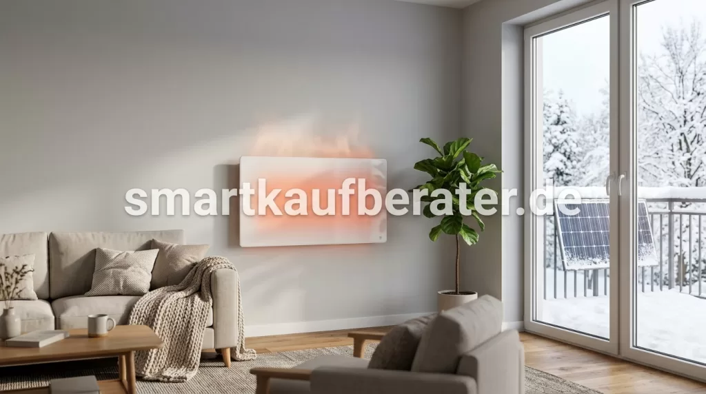 Infrarotheizung mit Balkonkraftwerk betreiben: Winter-Tipps 1 White infrared heater in living 202608012025
